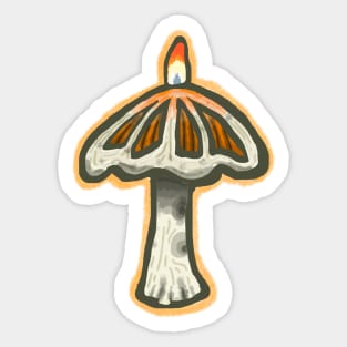 Mushroom Candle Sticker